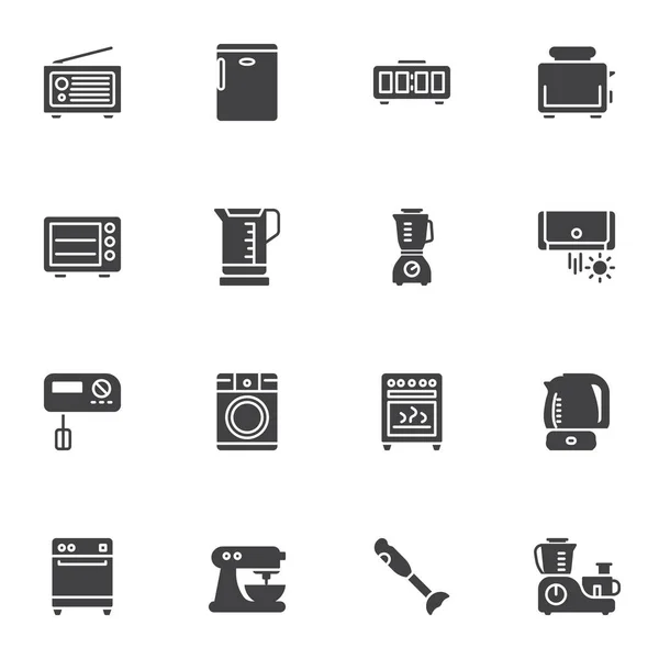 Aparatos de cocina vector iconos conjunto — Vector de stock