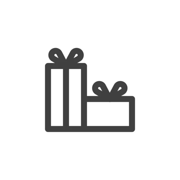 Boże Narodzenie pudełka ikona linii — Wektor stockowy