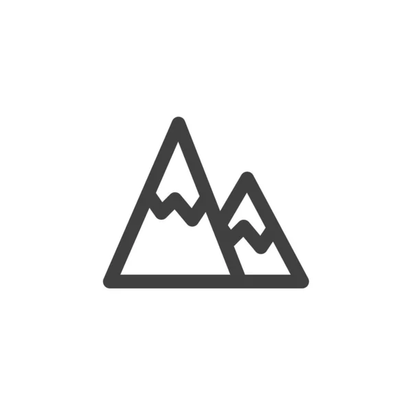 Inverno montanhas linha ícone — Vetor de Stock