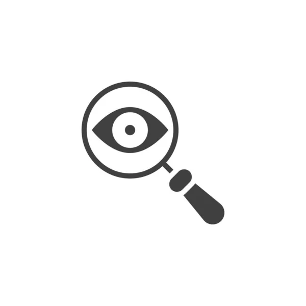 Magnifier with eye vector icon — Stock Vector