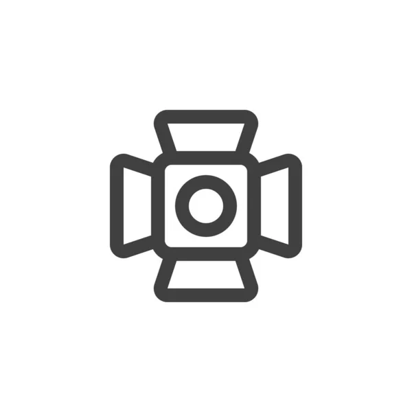 Icono de línea de proyector de estudio fotográfico — Vector de stock