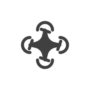 Drone kuadkopter vektör simgesi