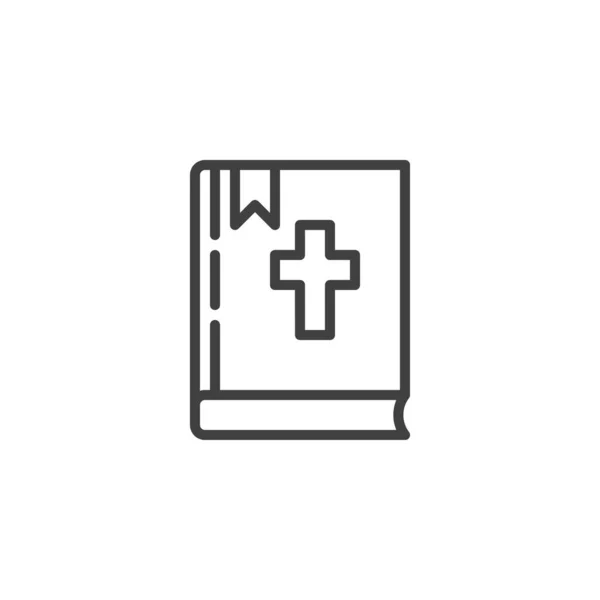 Holy bible book line icon — 스톡 벡터