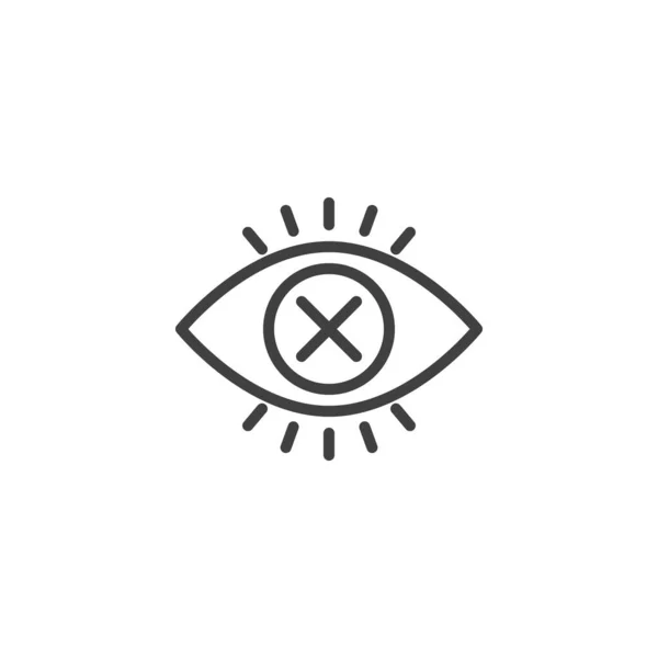 Diabetes eye line icon — Stock Vector