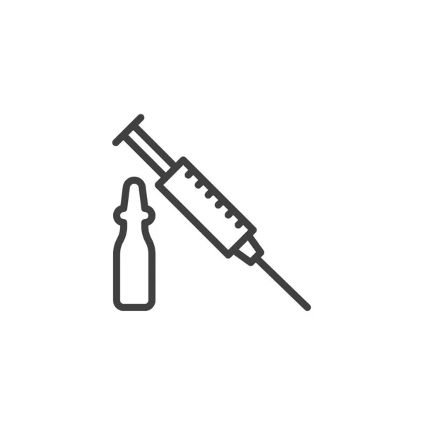 Піктограма лінії інсуліну для впорскування ручки — стоковий вектор