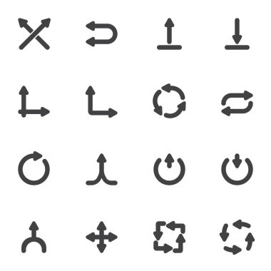 Yön ok vektör simgeleri ayarlandı