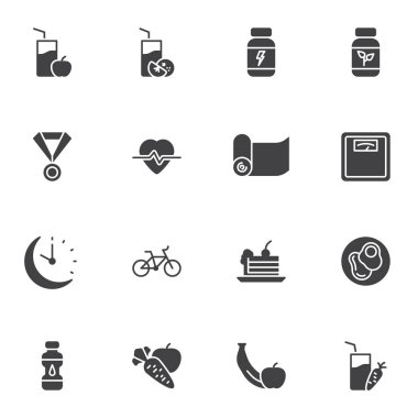 Spor beslenme vektör simgeleri ayarlandı