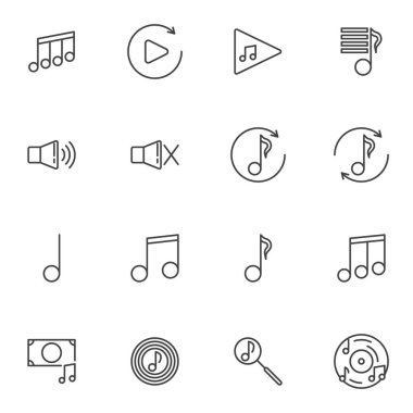 Müzik ve ses çizgisi simgeleri ayarlandı