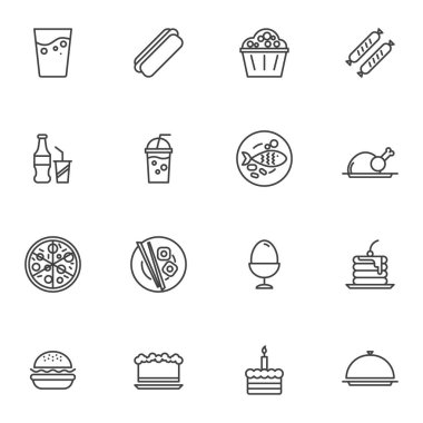 Restoran yemek hattı simgeleri ayarlandı