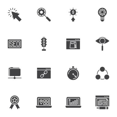 SEO vektör simgeleri ayarlandı