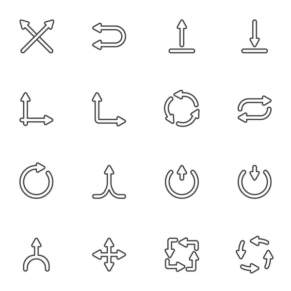 Directional arrows line icons set — Stock Vector