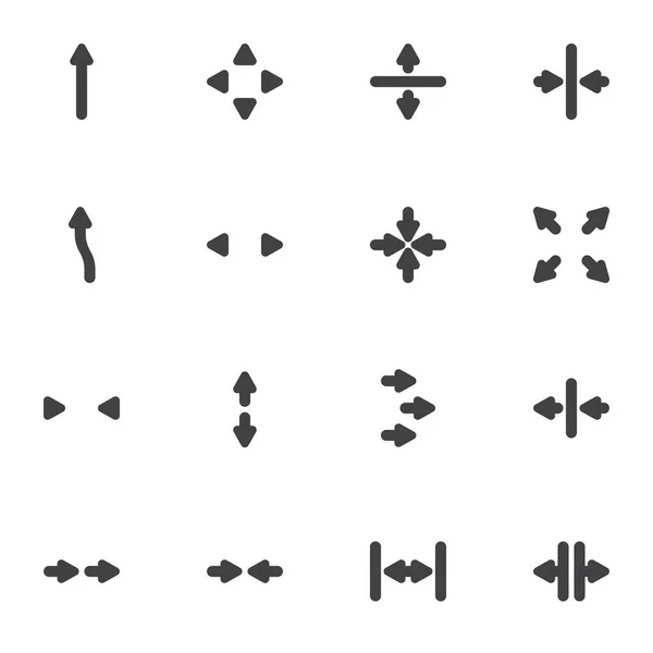 Flechas básicas vector iconos conjunto — Archivo Imágenes Vectoriales