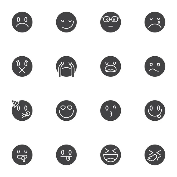 Círculo emoji vector iconos conjunto — Vector de stock