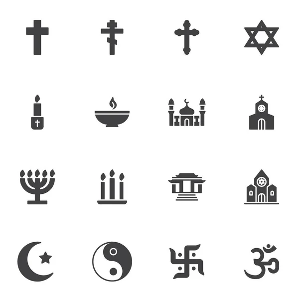 Conjunto de iconos vectoriales relacionados con religión — Archivo Imágenes Vectoriales