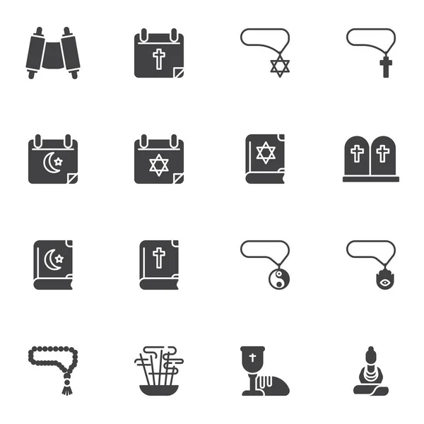 Ensemble d'icônes vectorielles de religion — Image vectorielle