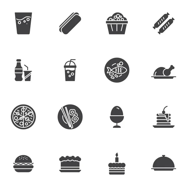 Restaurante comida vector iconos conjunto — Archivo Imágenes Vectoriales