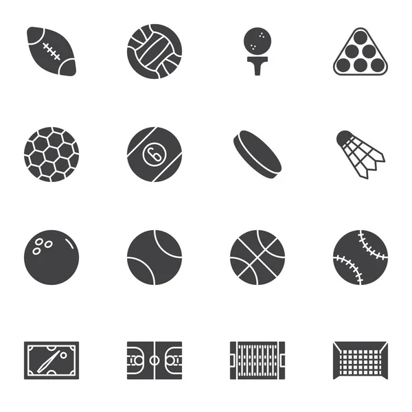 Deporte bola vector iconos conjunto — Vector de stock
