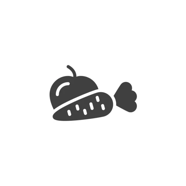 Ikona wektora jabłka i marchewki — Wektor stockowy