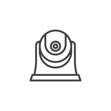 Web kamera hattı simgesi. Mobil konsept ve web tasarımı için doğrusal biçim işareti. Web kamerası ana hatlı vektör simgesi. Sembol, logo çizimi. Vektör grafikleri