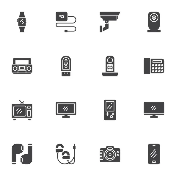 Digitale Gadgets Vektorsymbole Gesetzt Moderne Solide Symbolsammlung Gefülltes Piktogrammpaket Schilder — Stockvektor