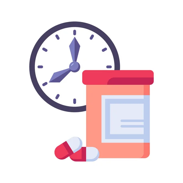 Pill time icon — Stock Vector