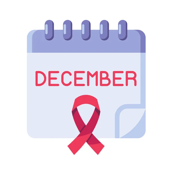 Giornata mondiale dell'AIDS icona del calendario — Vettoriale Stock