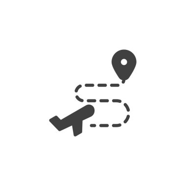 Uçuş yolculuğu rotası vektör simgesi
