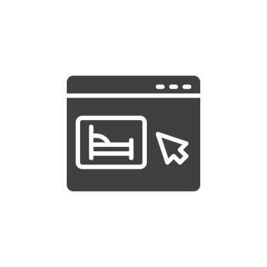 Çevrimiçi otel rezervasyon vektör simgesi