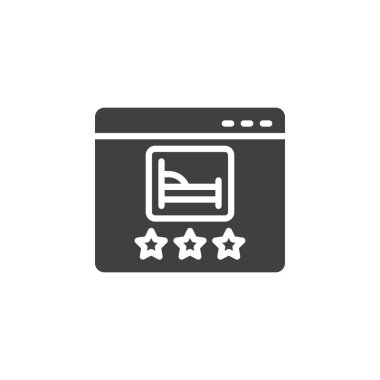 Üç yıldızlı otel rezervasyon vektör simgesi