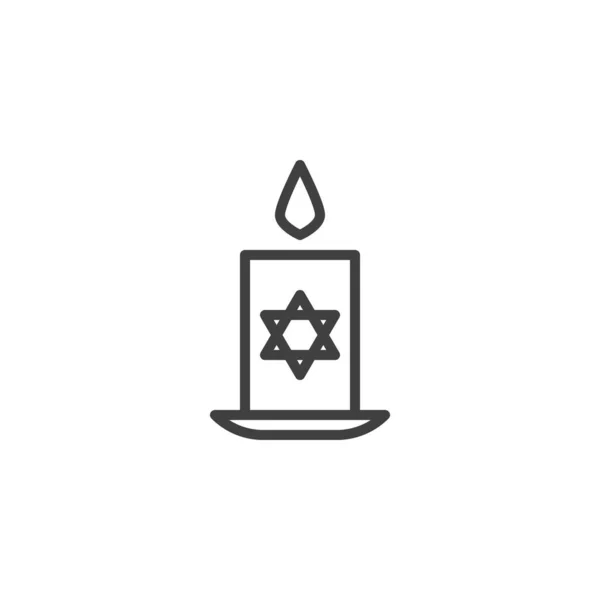 Icona della linea di candela ebraica — Vettoriale Stock