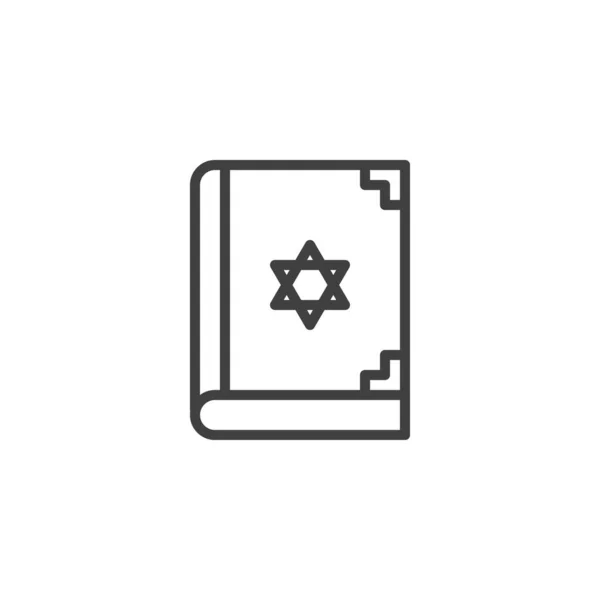 Icône ligne livre Torah — Image vectorielle
