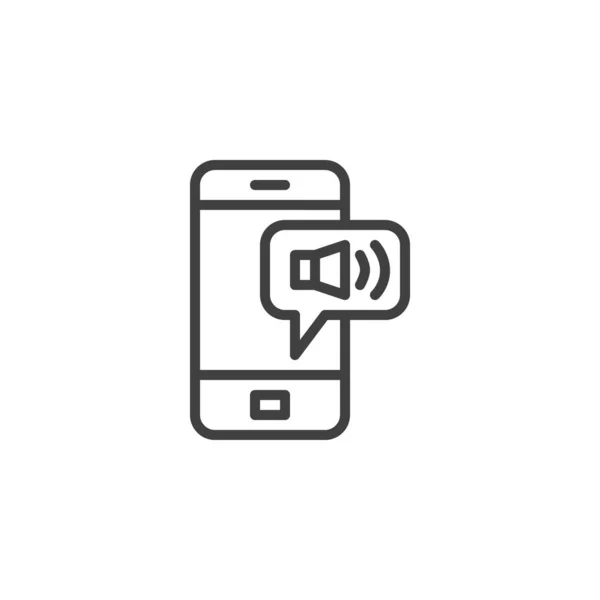 Teléfono voz mensaje línea icono — Vector de stock