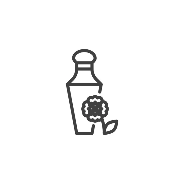 Çiçek parfümü şişesi çizgisi simgesi — Stok Vektör