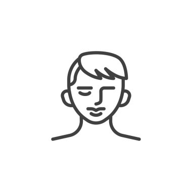 Erkek saç stili çizgisi simgesi