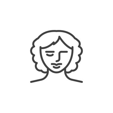 Kadın saç stili çizgisi simgesi