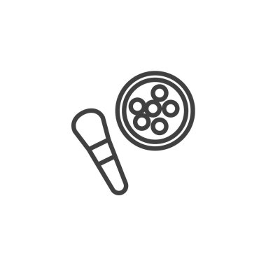 Fırça çizgisi simgesi ile makyaj tozu