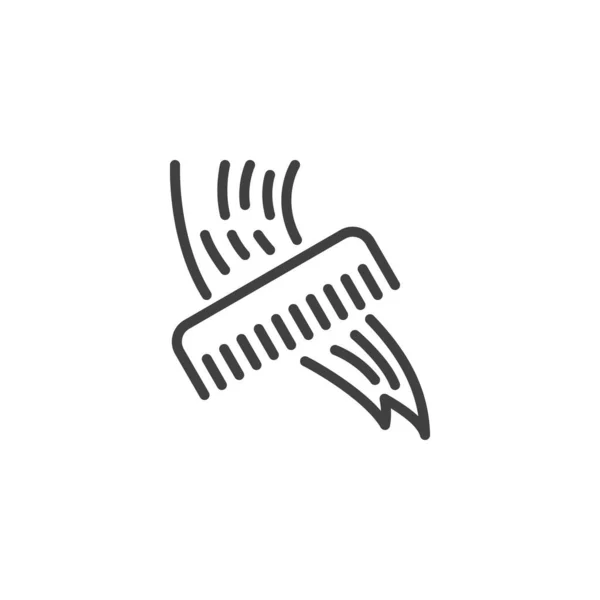 Значок линии щетки для волос — стоковый вектор