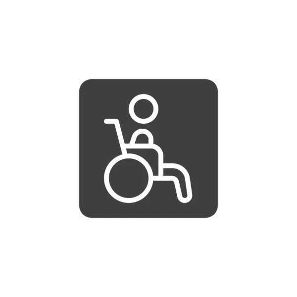 Invalidní vozík, ikona vypnutého vektoru — Stockový vektor