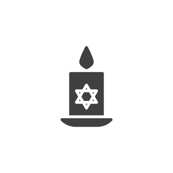 Ícone de vetor de vela judaica — Vetor de Stock