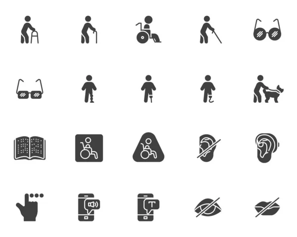 Набор векторных значков инвалидности — стоковый вектор