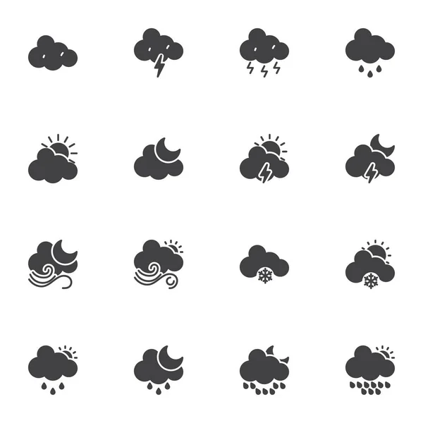 Clima nube vector iconos conjunto — Vector de stock