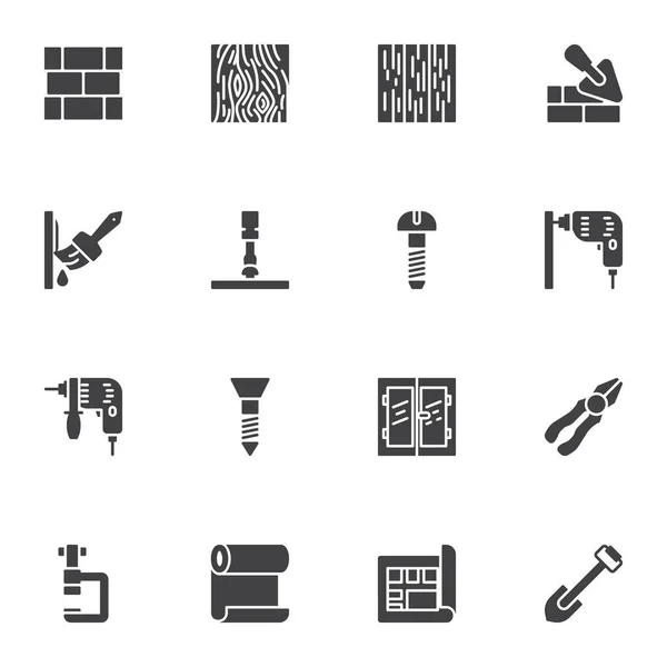 Set di icone vettoriali di costruzione e riparazione domestica — Vettoriale Stock