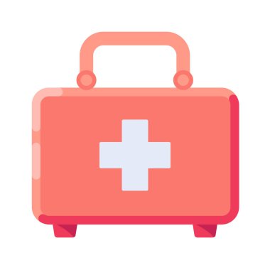 İlk yardım çantası düz simgesi
