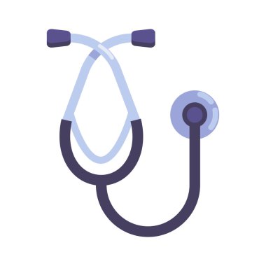 Tıbbi steteskop düz simgesi