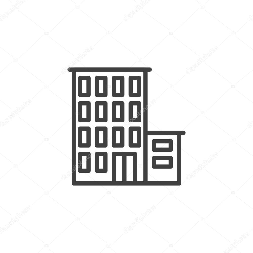 Office building line icon