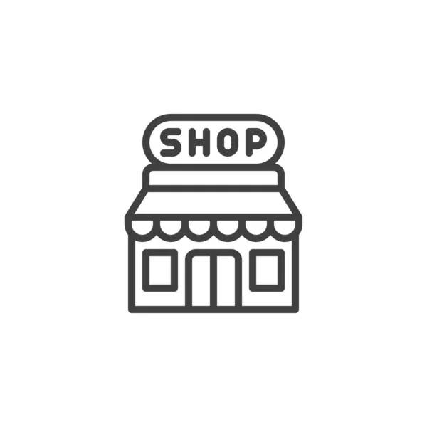 Tienda edificio línea icono — Vector de stock