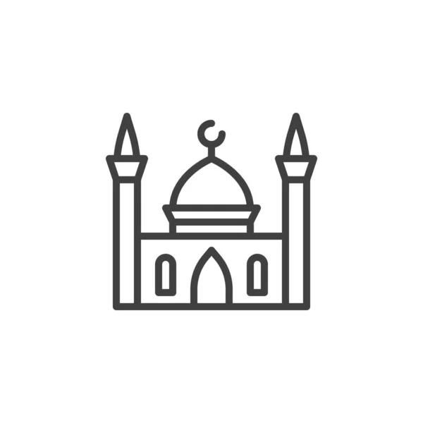 Moschea musulmana icona linea — Vettoriale Stock
