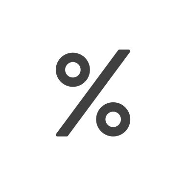 Yüzde işareti katı kabartma simgesi. Kalın vektör simgesi yüzde işareti gösteriyor. Bu analiz simgesi evrensel bir işaret ve oran ve veri matematik kavramları için sembol olarak çalışır.