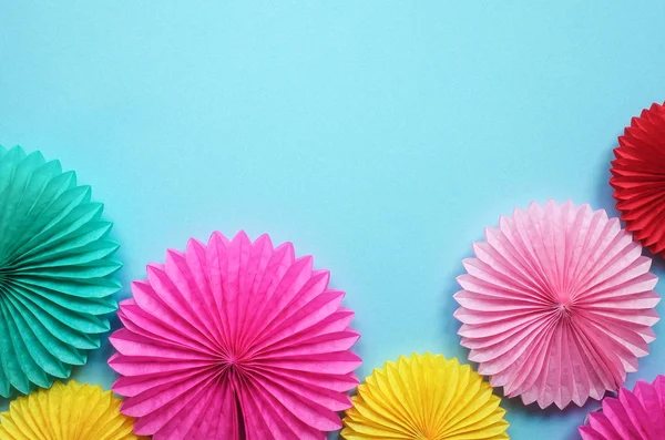 Sfondo Festa Compleanno Cornice Con Difetti Carta Colorati Piatto Volantino — Foto Stock