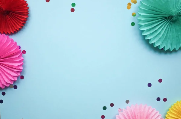 Textura Papel Flores Con Confeti Cumpleaños Vacaciones Fiesta Fondo Estilo — Foto de Stock